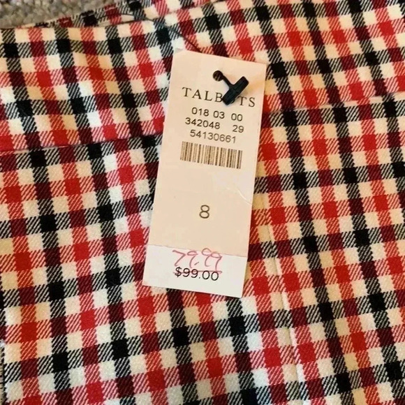 Talbots Black & Red Checked Pencil Skirt - Picture 3 of 5